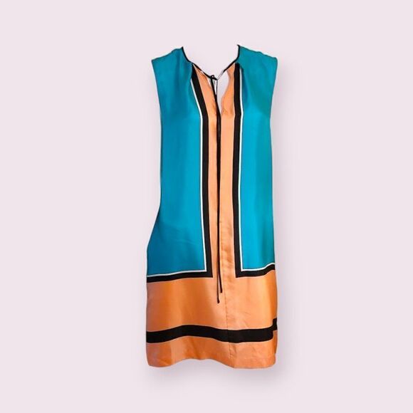 Diane Von Furstenberg Silk Multicolour Short Mini Sleeveless Dress - Picture 3 of 6